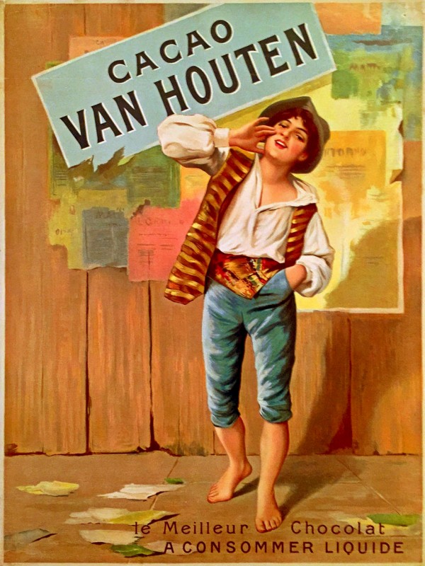 French Art Nouveau Period Poster for Cacao Van Houten  Print